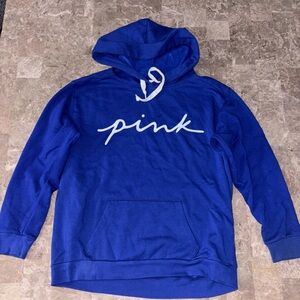 Victoria's Secret pink Blue Hoodie with White Logo